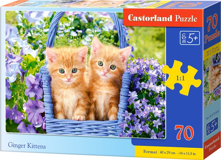 Puzzle Zrzečci v košíku CASTORLAND 60 dílků
