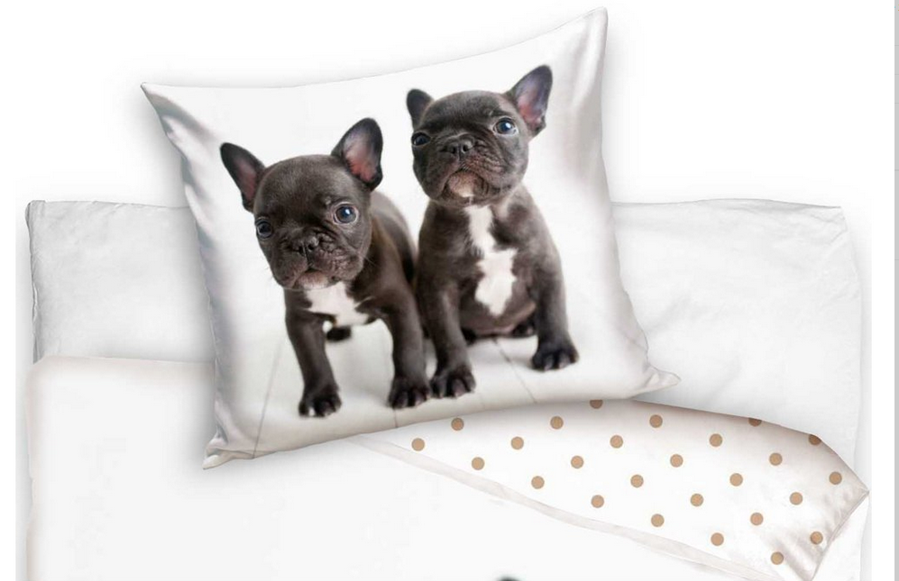 Bavlněné povlečení 3D Pejsci, Buldočci II