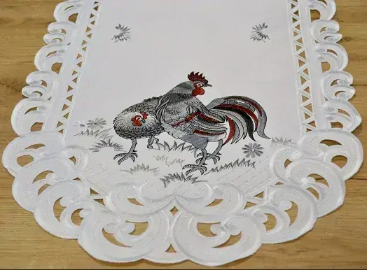 Velikonoční ubrus Kohoutek se slepičkou, 40x110 cm