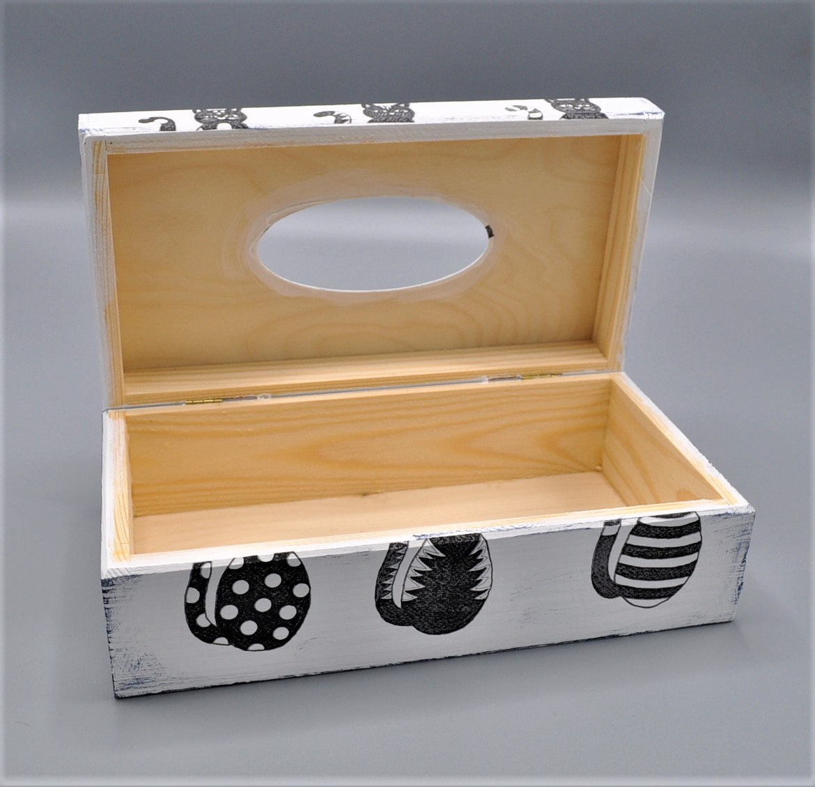 Krabička na kapesníky Kočky v triku 