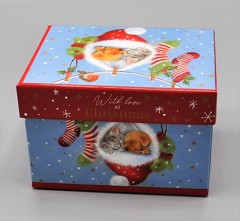 Hrnek, kostní porcelán Vánoční kotě s pejskem 350 ml