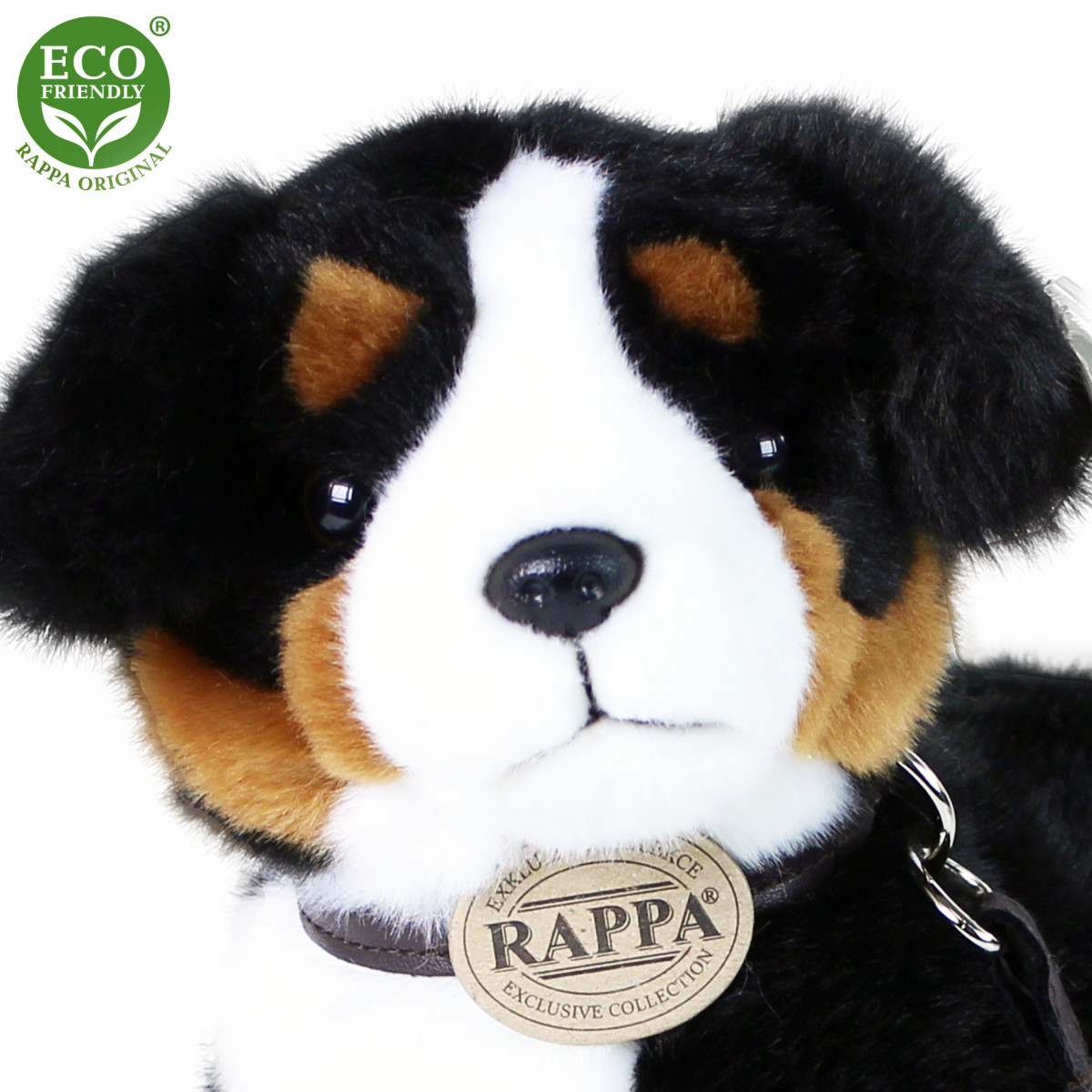 Plyšový pejsek Bernský salašnický s vodítkem 23 cm