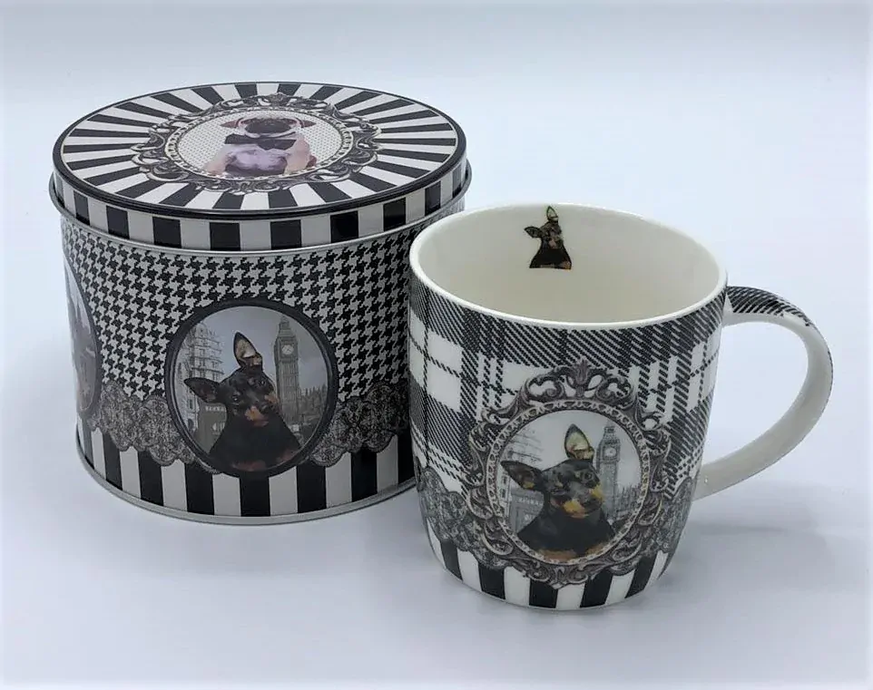 Porcelánový hrnek s dózou Romantik, Dobrman 350 ml