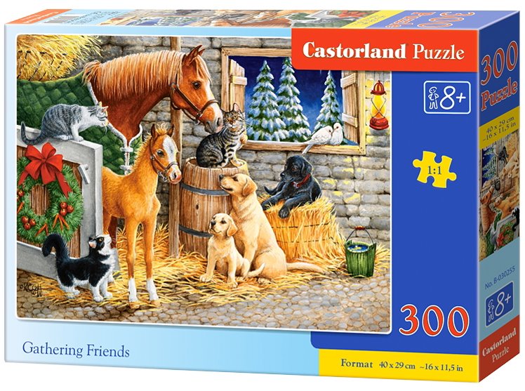 Puzzle CASTORLAND Vánoce ve stáji 300 dílků