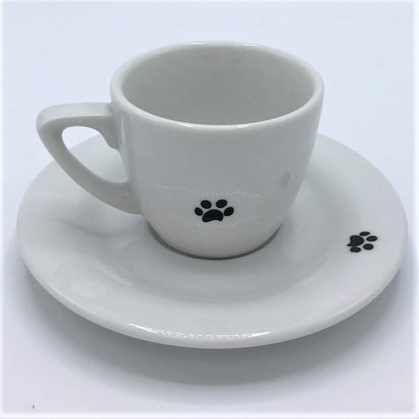 Porcelánový šálek espresso Černé Kočky I, 80ml
