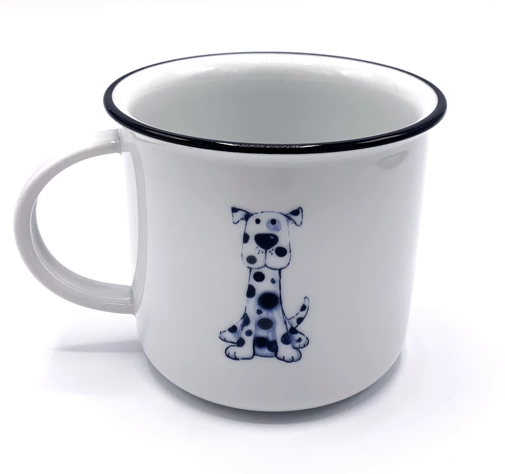 Porcelánový hrnek Pejsek Flek s tenisákem 380ml