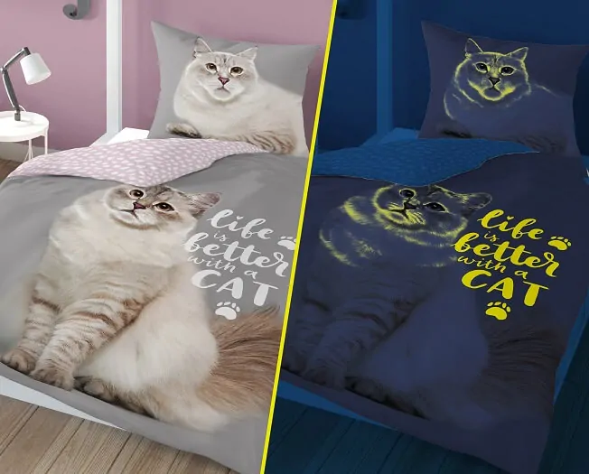 Bavlněné povlečení 3D Kočka, Life is better with a CAT