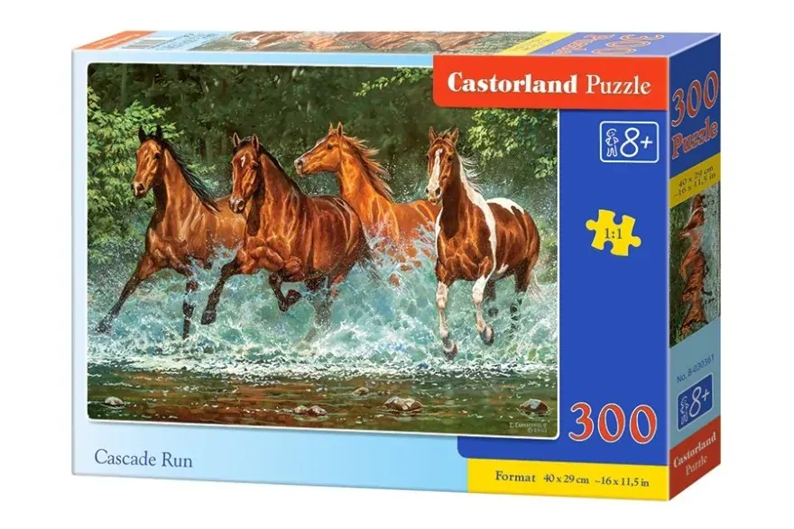 Puzzle CASTORLAND Koně v řece 300 dílků
