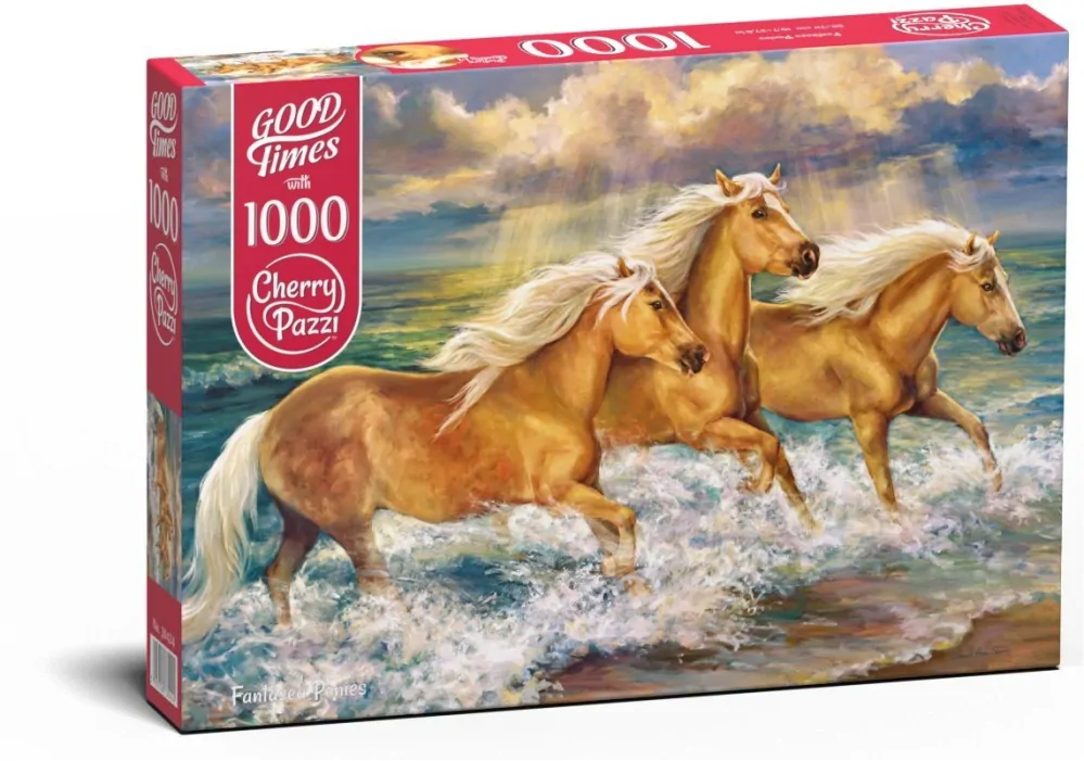 Puzzle CHERRY PAZZI Cválající koně v moři 1000 dílků