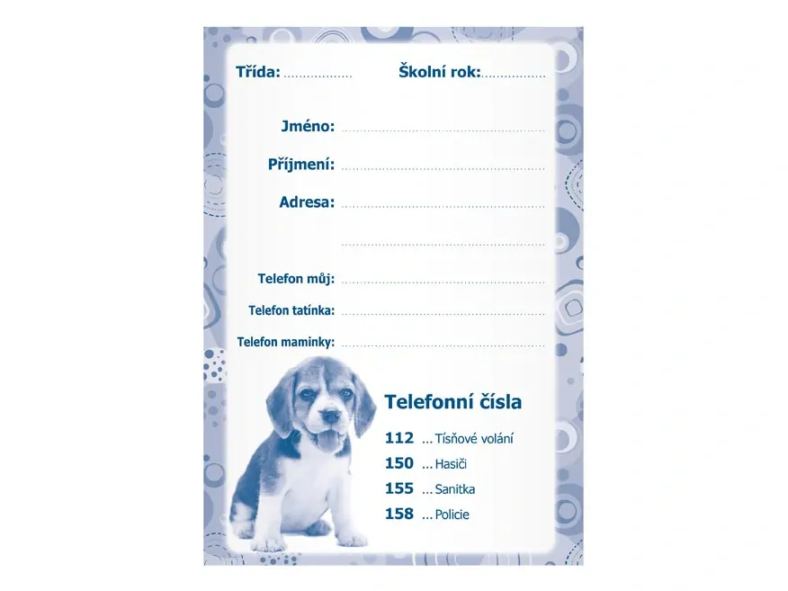 Sešit, úkolníček Štěňátko A6