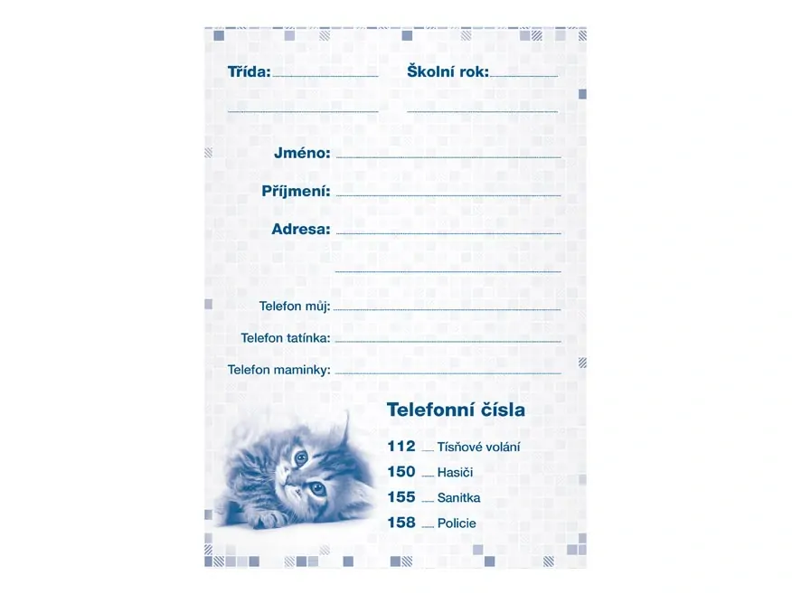 Sešit, úkolníček Mourovaté kotě A5