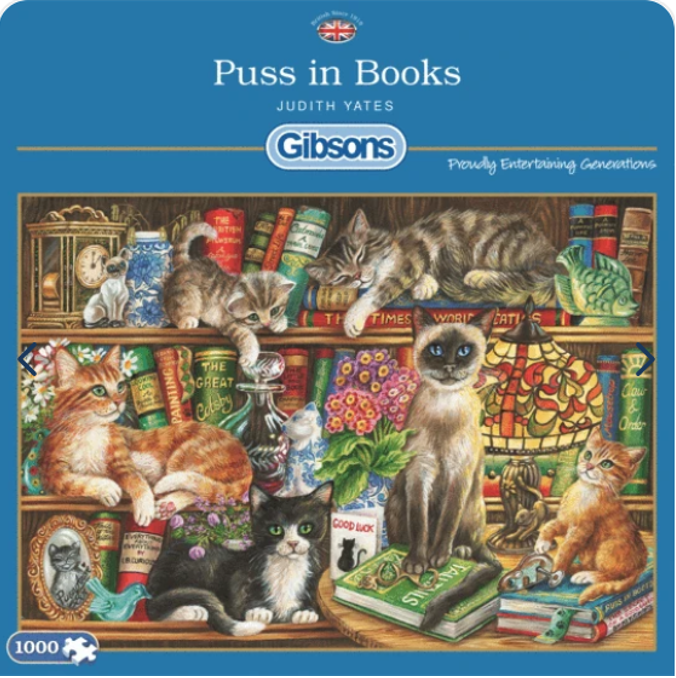 Puzzle GIBSONS Kočky v knihovně  1000 dílků