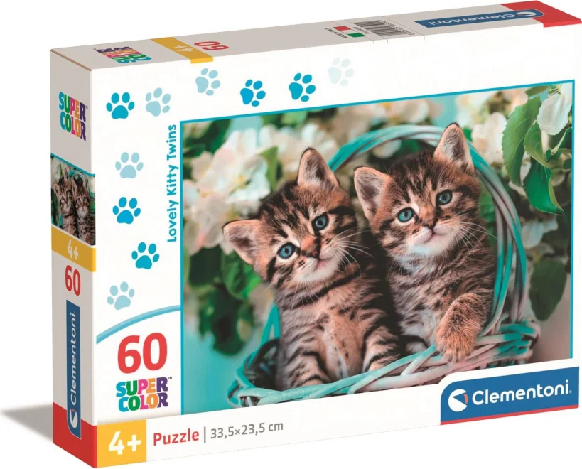 Puzzle CLEMENTONI Koťata v košíku 60 dílků
