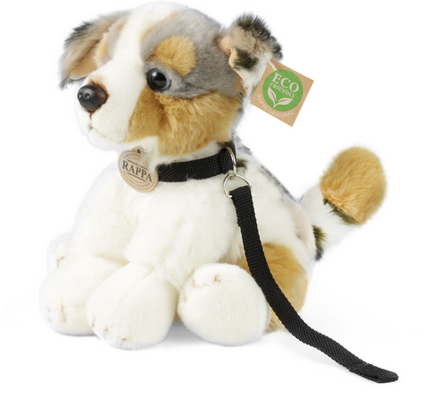 Plyšový pejsek Australský ovčák s vodítkem 28 cm