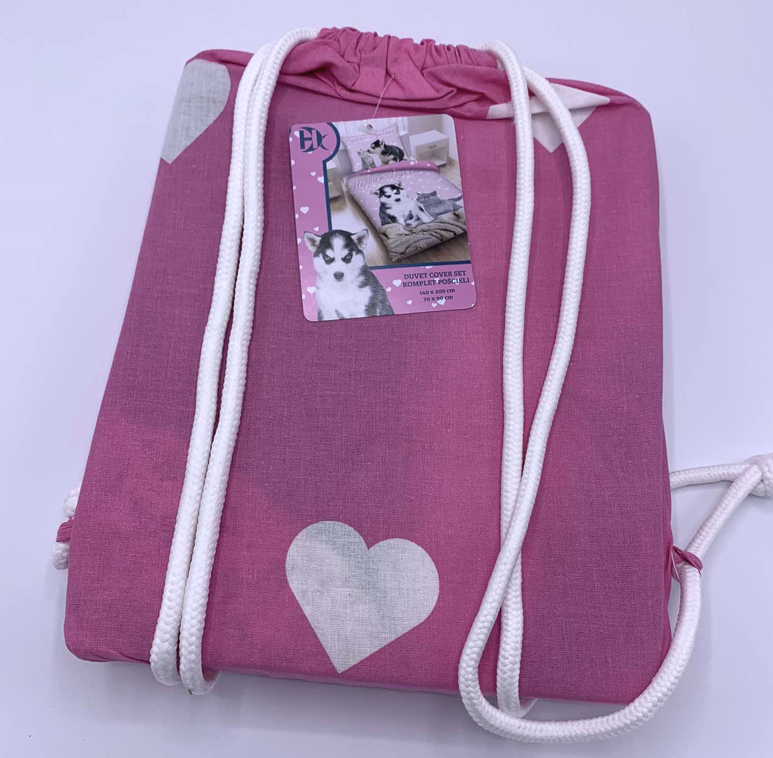 Bavlněné povlečení 3D Malamut a Kotě , 140x200 cm a 70x90 cm 