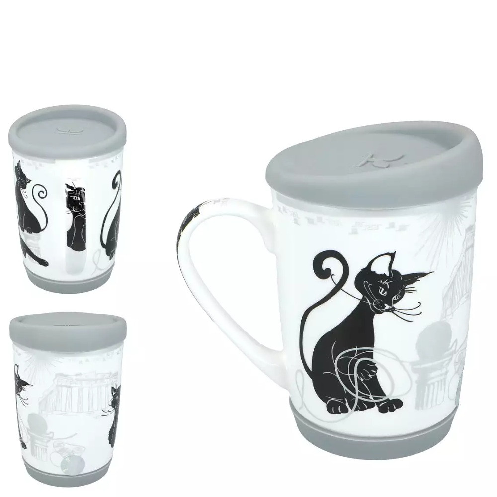 Porcelánový termohrnek  CARMANI Kočky v Athénách 320 ml