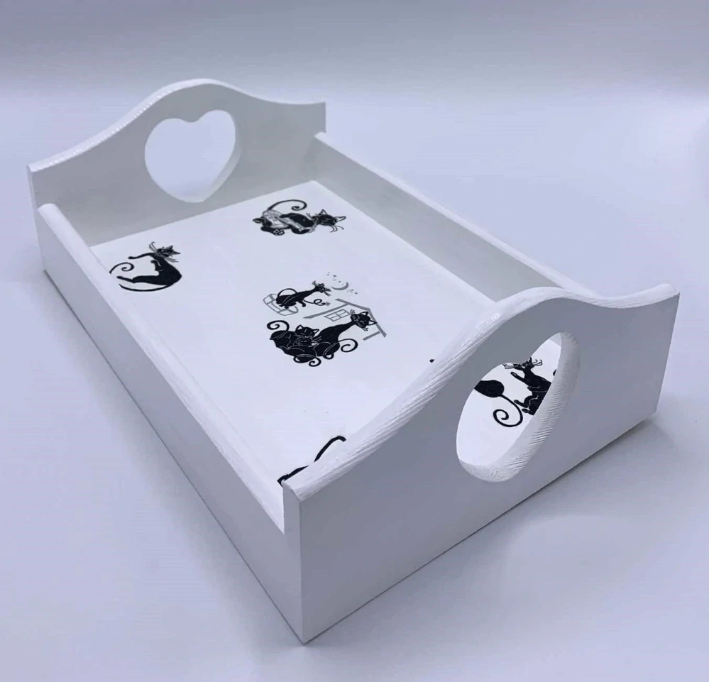 Podnos s vykrojeným srdcem Kočičí Svět 30 x 20 cm