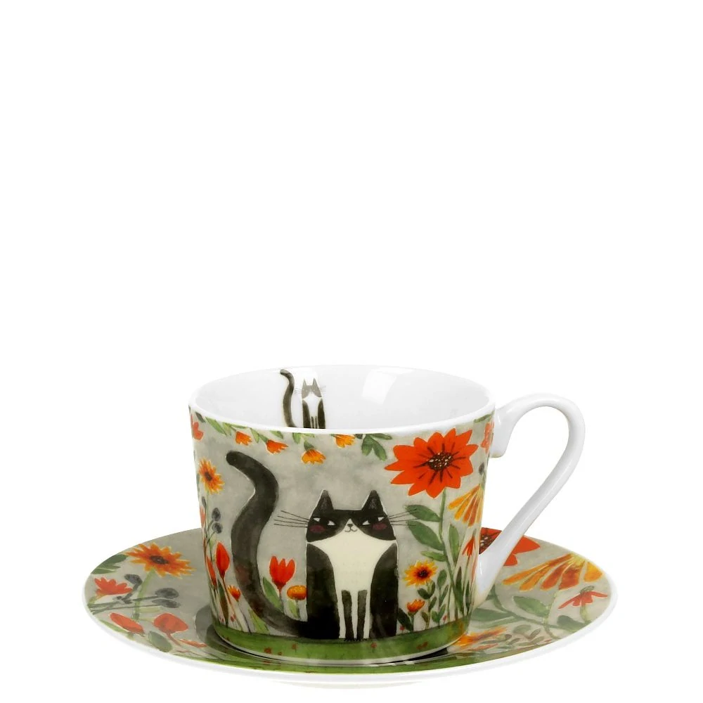 Porcelánový šálek s podšálkem, Kočka Mája 200 ml
