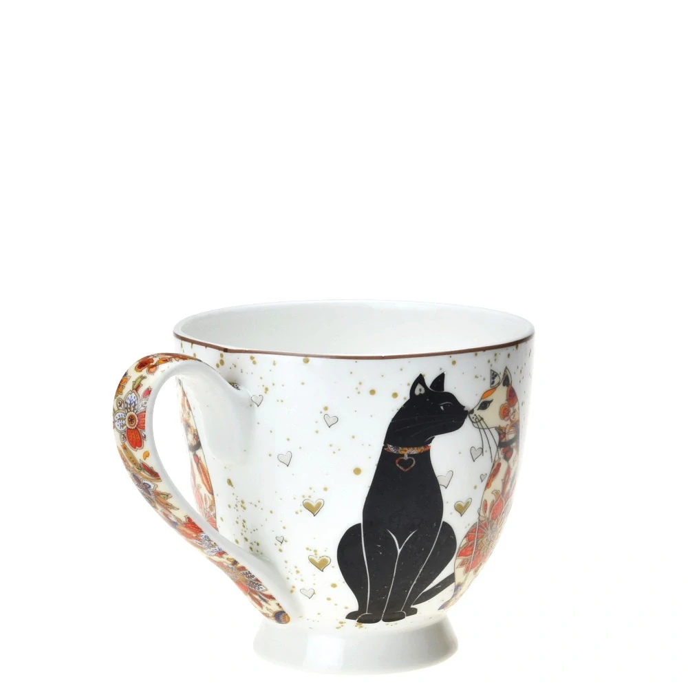 Porcelánový hrnek Královské Kočky s propletenými ocásky, 500 ml