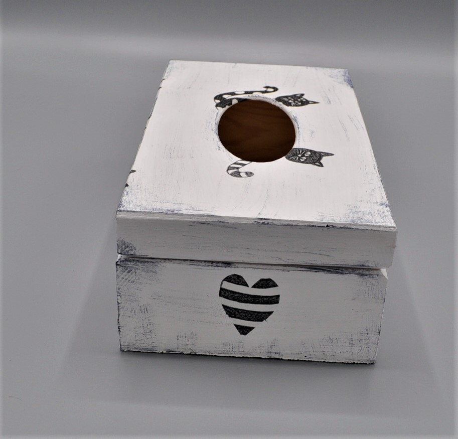 Krabička na kapesníky Kočky v triku 