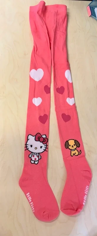 Dívčí punčocháče Hello Kitty s pejskem, růžové