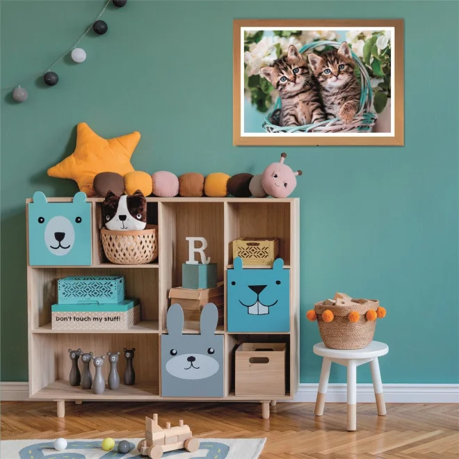 Puzzle CLEMENTONI Koťata v košíku 60 dílků