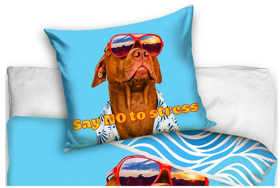 Bavlněné povlečení 3D Pitbull, 140x200 cm a 70x90 cm