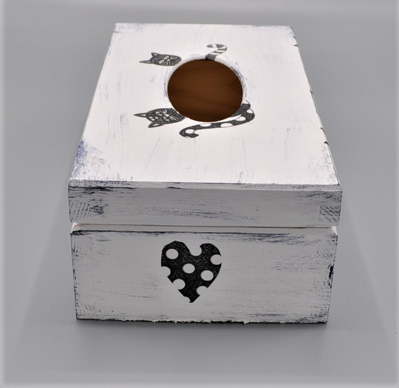 Krabička na kapesníky Kočky v triku 