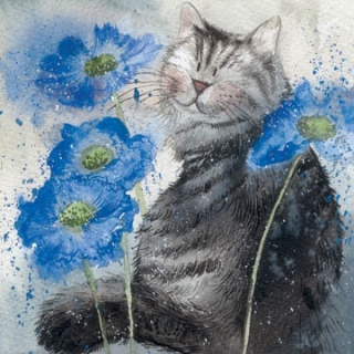Přání v obálce Cornflowers, ALEX CLARK, 14*14 cm