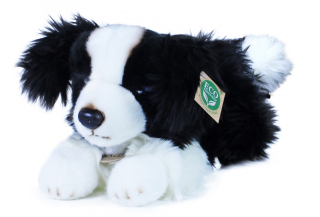 Plyšový pejsek ležící Border Kolie 30 cm