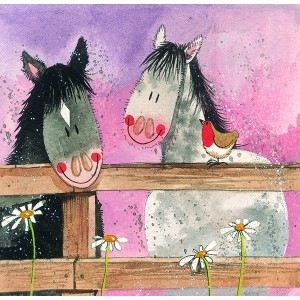 Přání v obálce Horse whispers, Koně od ALEX CLARK 14*14 cm