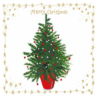 Přání s obálkou vánoční Christmas Tree, ALEX CLARK 10*10 cm