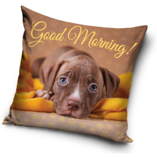 Povlak na polštář Štěně, Good Morning!, 40x40 cm