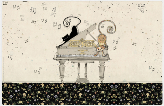 Prostírání BUG ART Kočka na klavíru, 28 x 43 cm