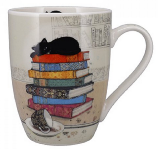 Porcelánový hrnek BUG ART 340ml Kočka na knihách