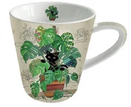 Porcelánový hrnek espresso , BUG ART, Kočka v Květináči, 100ml
