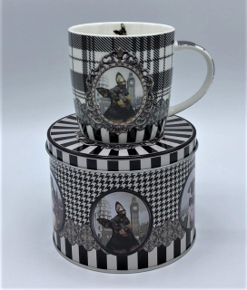 Porcelánový hrnek s dózou Romantik, Dobrman 350 ml