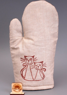 Chňapka béžová, Dvě Kočky - HAND MADE