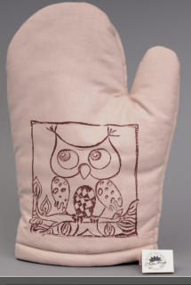 Chňapka béžová, Sova - HAND MADE