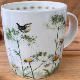 Porcelánový hrnek Wren and Cow Parsley, Ptáček od Alex Clark 400ml