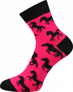 Ponožky Xantipa magenta, Koníci