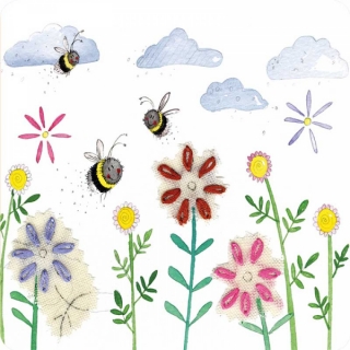 Podložka, podtácek Bee and Flowers, Včelky od Alex Clark