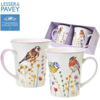 Porcelánové hrnky sada 2 kusy - Naši ptáčci, The Leonardo Collection, 280 ml