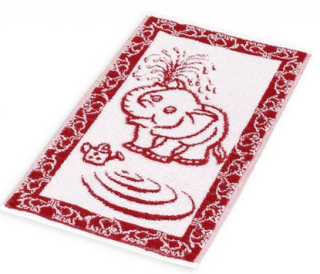 Ručník červený, Veselé slůně 28,5x50 cm