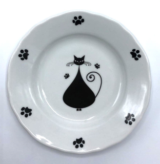 Porcelánový talířek Černé kočky IV, 13 cm