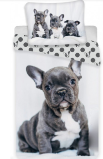 Bavlněné povlečení 3D Pejsci, Buldočci II