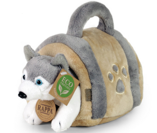 Plyšový pejsek Husky s přepravkou 16 cm
