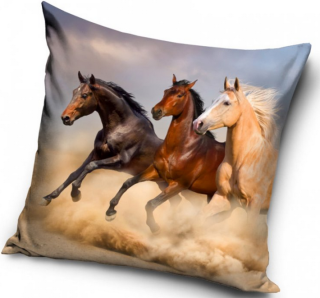 Povlak na polštář Cválající koně, 40x40 cm