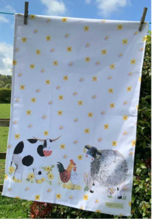 Kuchyňská utěrka Daisyfield Farm,  zvířátka od Alex Clark