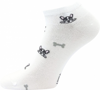 Ponožky krátké Bibiana bílé, Francouzský buldoček